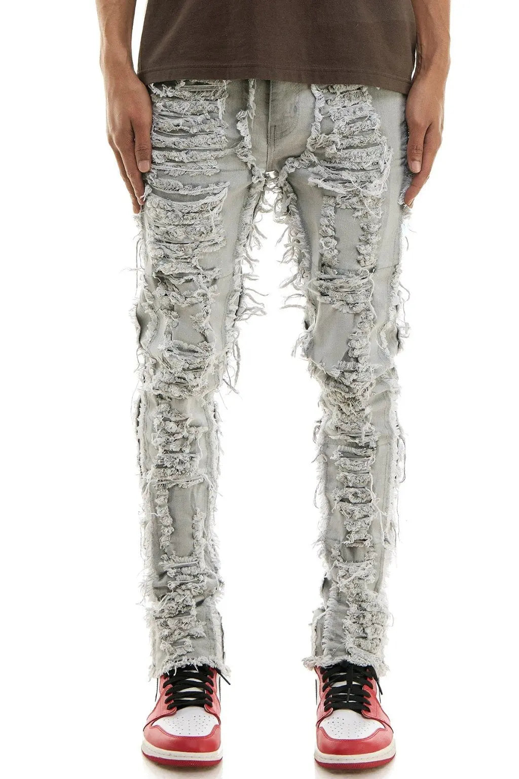 Epix It Distressed Jacquard Super Skinny Jeans - Epicplacess