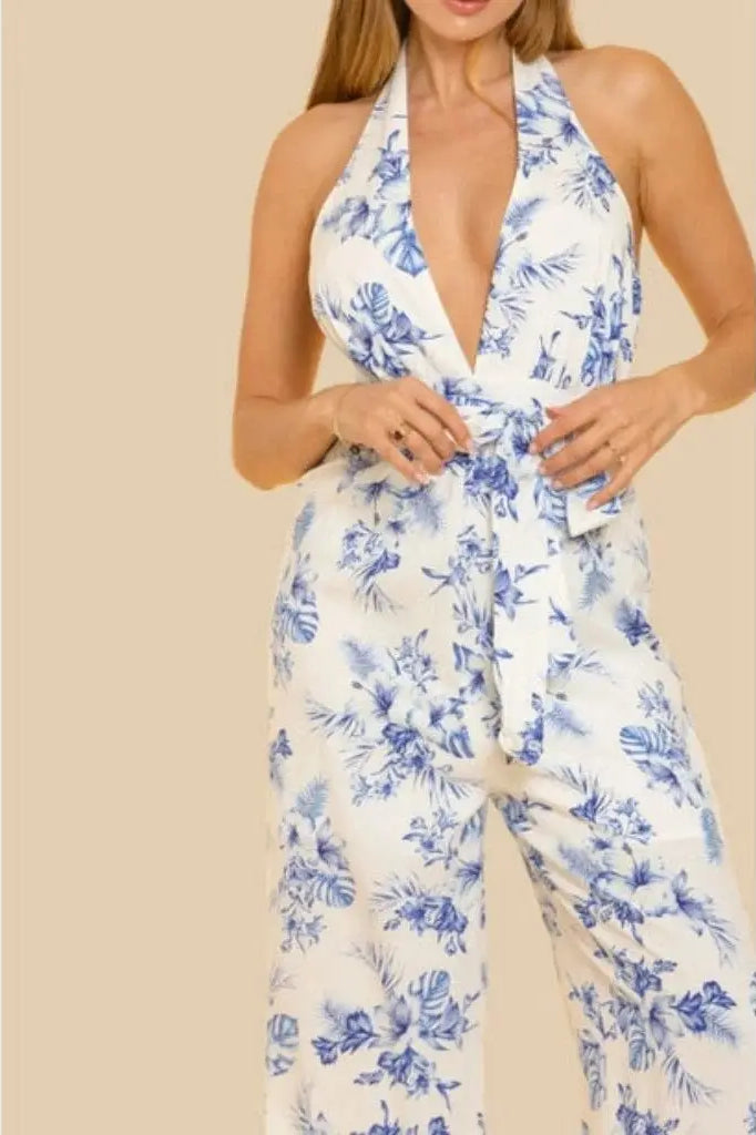 It's Flowing Blue Print Jumpsuit jumpsuit Epicplacess Blue M