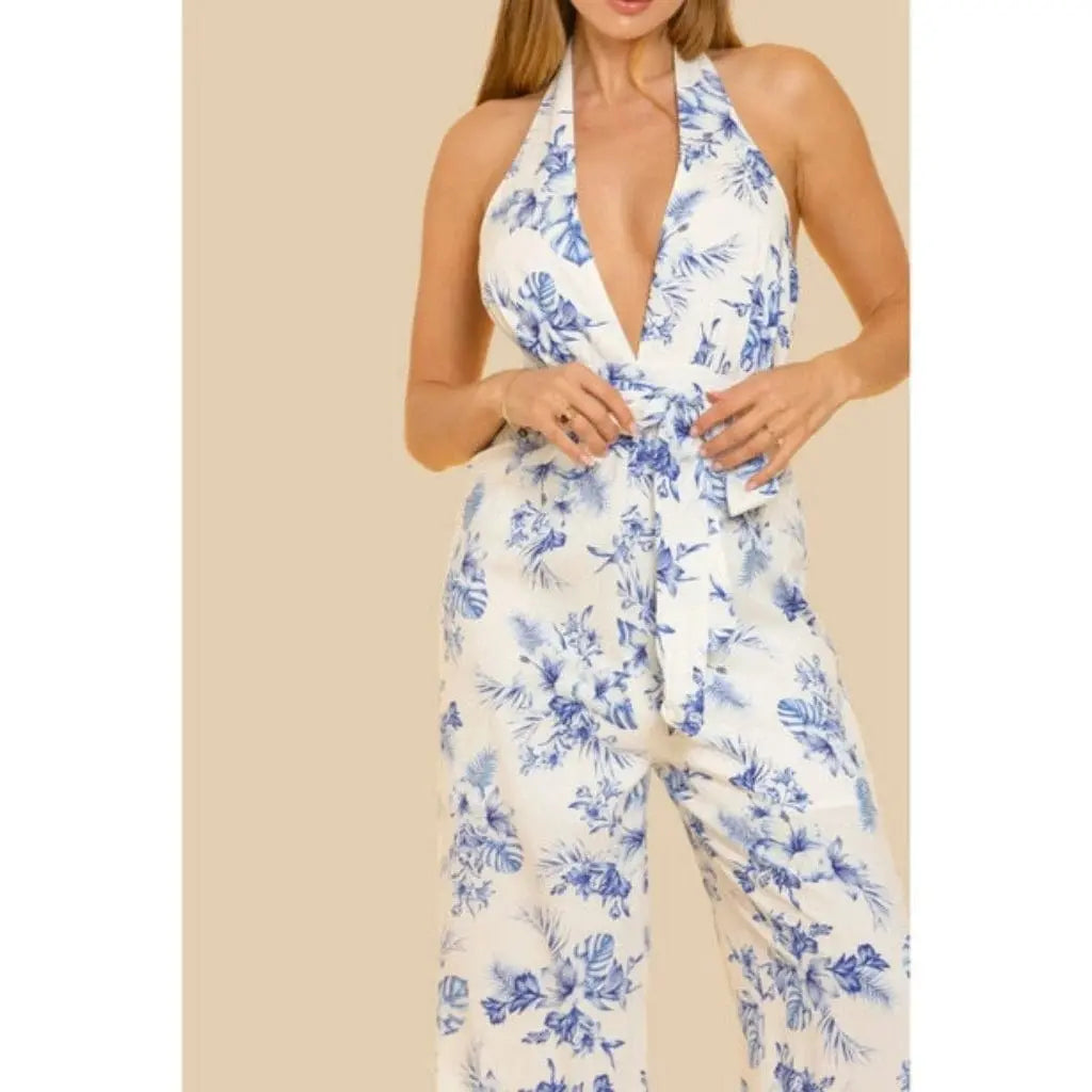 It's Flowing Blue Print Jumpsuit - Epicplacess