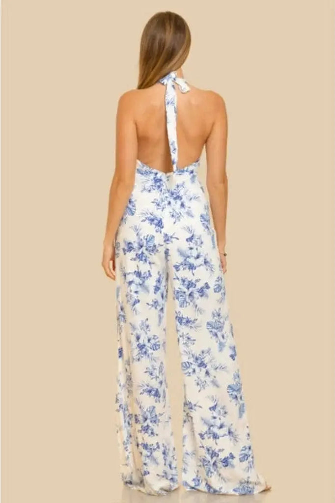 It's Flowing Blue Print Jumpsuit jumpsuit Epicplacess