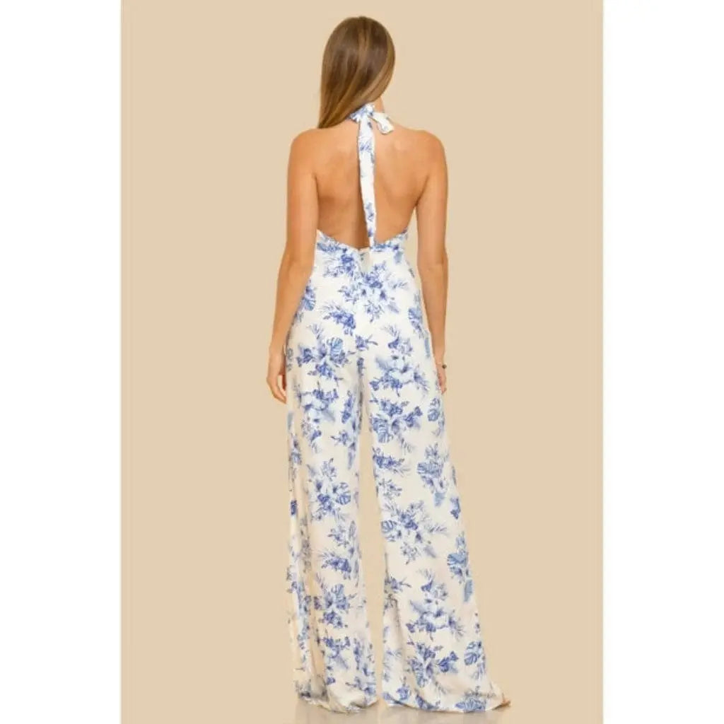 It's Flowing Blue Print Jumpsuit - Epicplacess