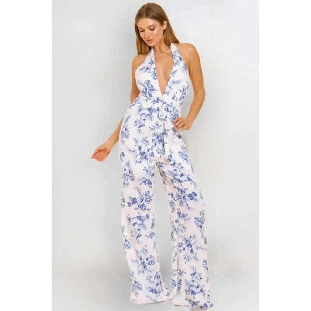 It's Flowing Blue Print Jumpsuit - Epicplacess