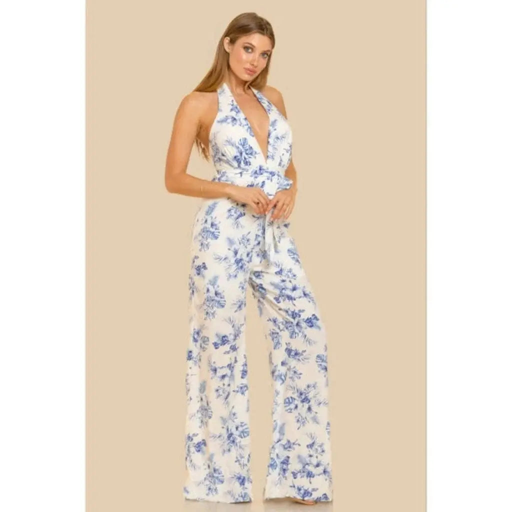 It's Flowing Blue Print Jumpsuit - Epicplacess