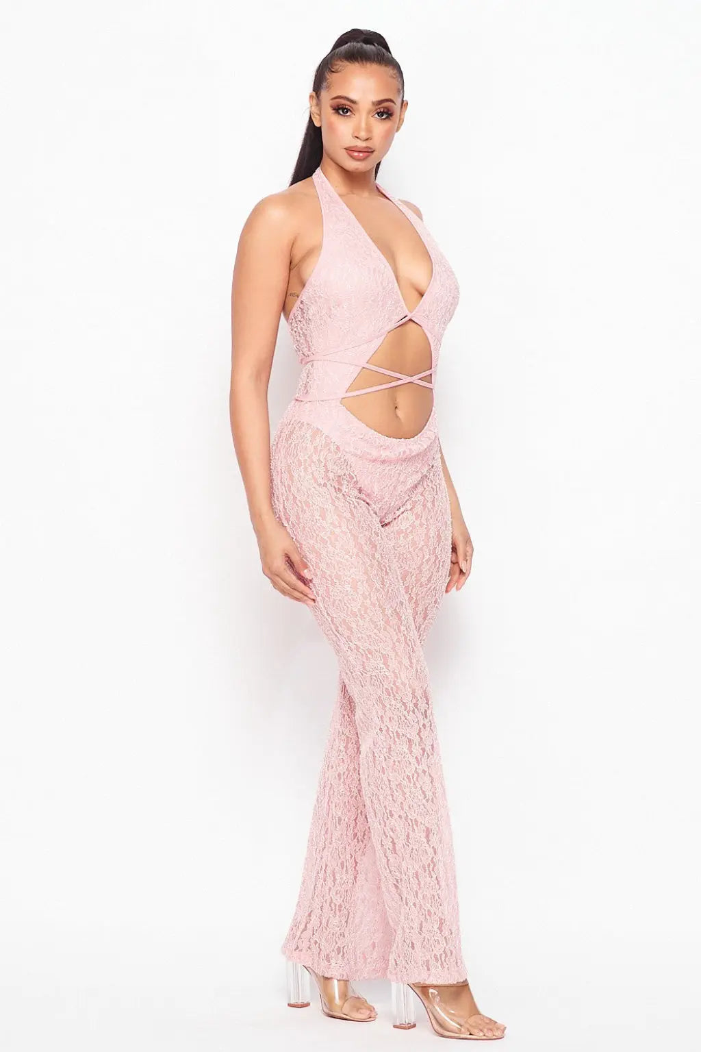 Crystal Lining Trimmed Corset Jumpsuit - Epicplacess