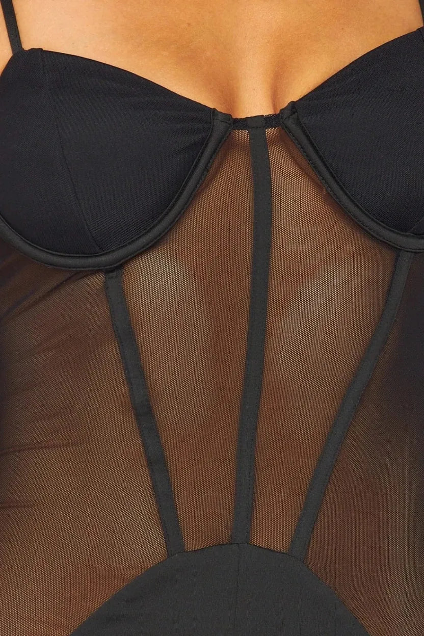 Black ribbed jumpsuit side view - Epicplacess