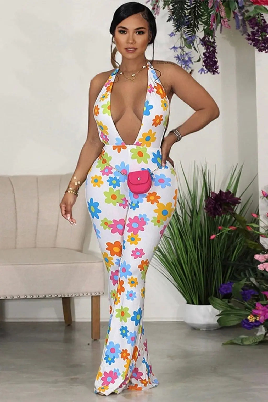 Wild Floral Gal Sexy Mesh Jumpsuit - Epicplacess