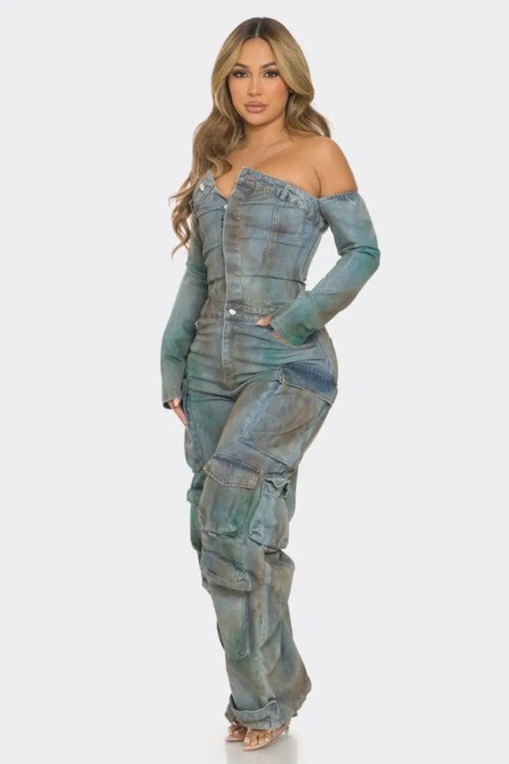 Rusty Cargo Tie Dye Jumpsuit Blue - Epicplacess