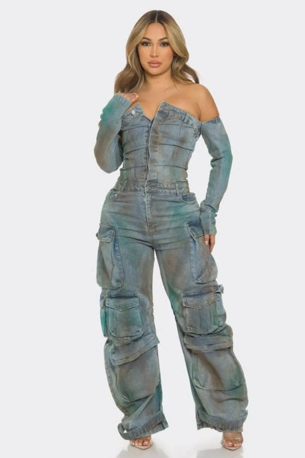 Rusty Cargo Tie Dye Jumpsuit Blue - Epicplacess
