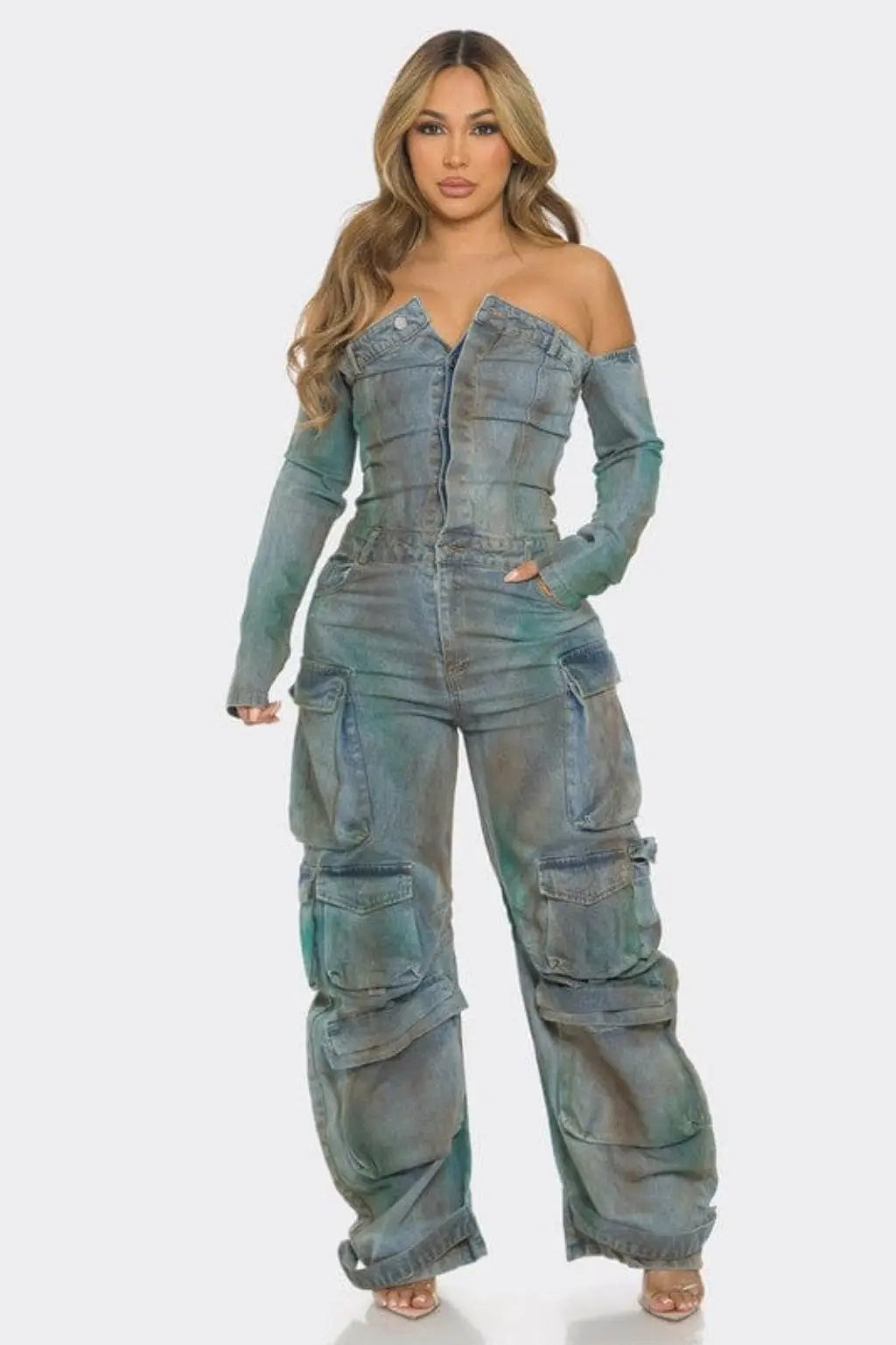 Rusty Cargo Tie Dye Jumpsuit Blue - Epicplacess