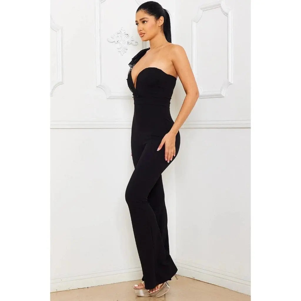 Big Hit Mesh One Shoulder Jumpsuit -Pink - Epicplacess