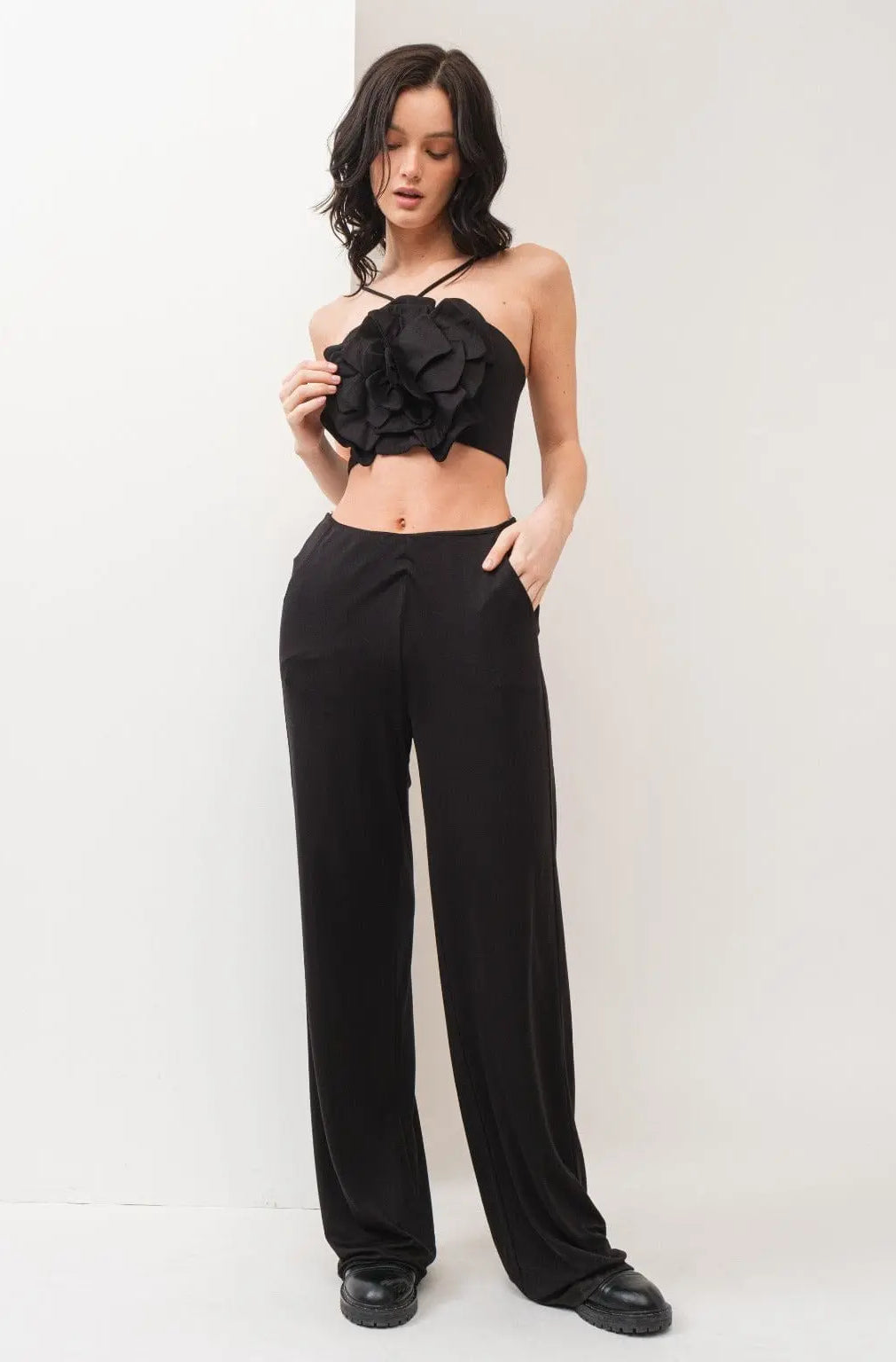 Flower Me Forever Jumpsuits - Pink/Black jumpsuits Epicplacess S Black