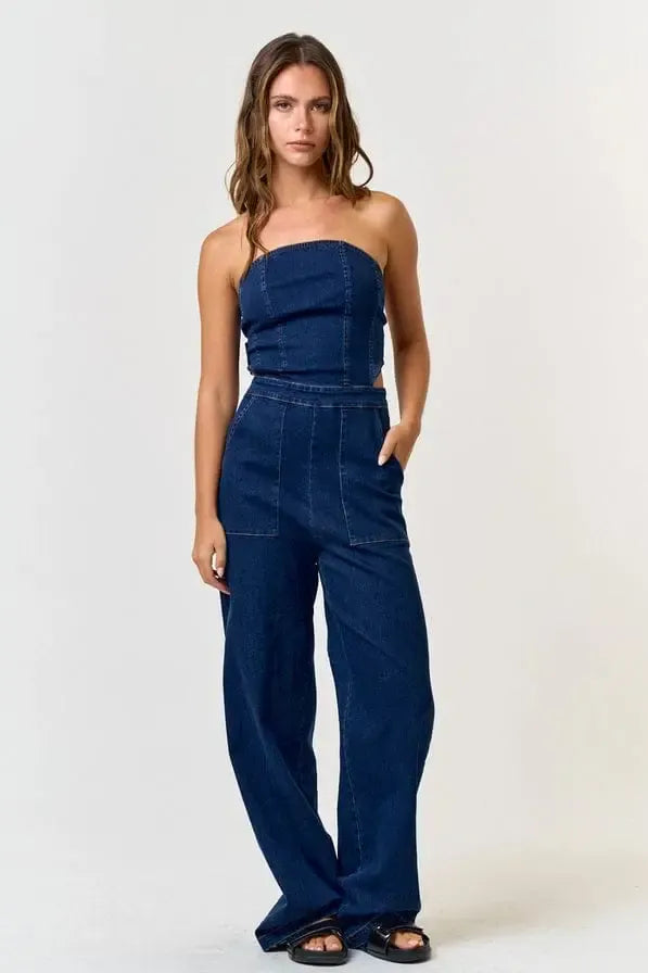 Denim jumpsuit side view - Epicplacess