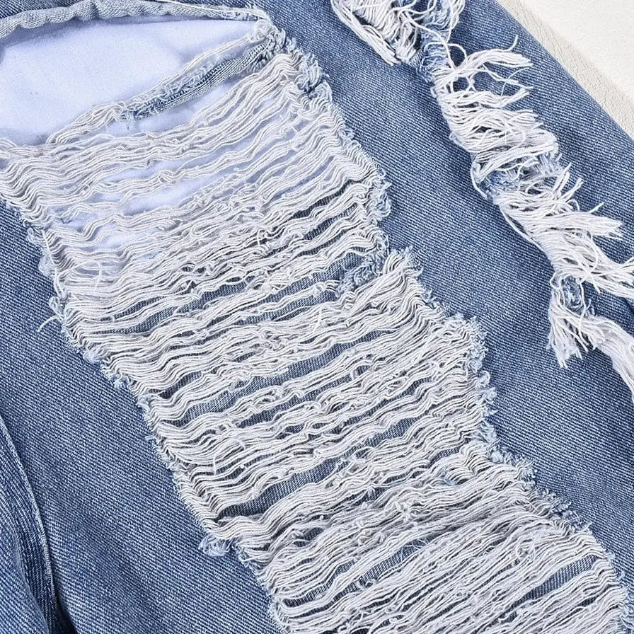 Ripped Away Women's Denim Jumpsuit - Epicplacess