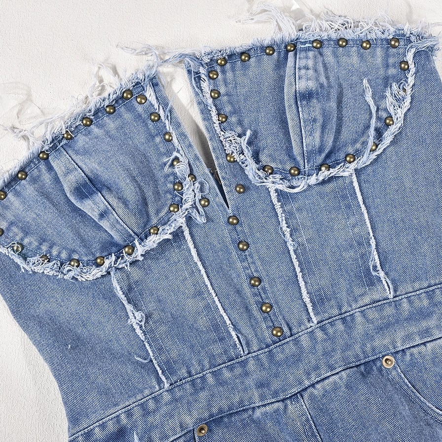 Ripped Away Women's Denim Jumpsuit - Epicplacess