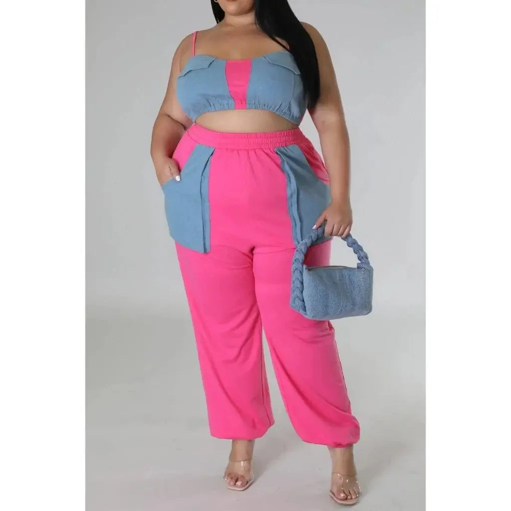Hot Mama pink plus size pants set - Epicplacess