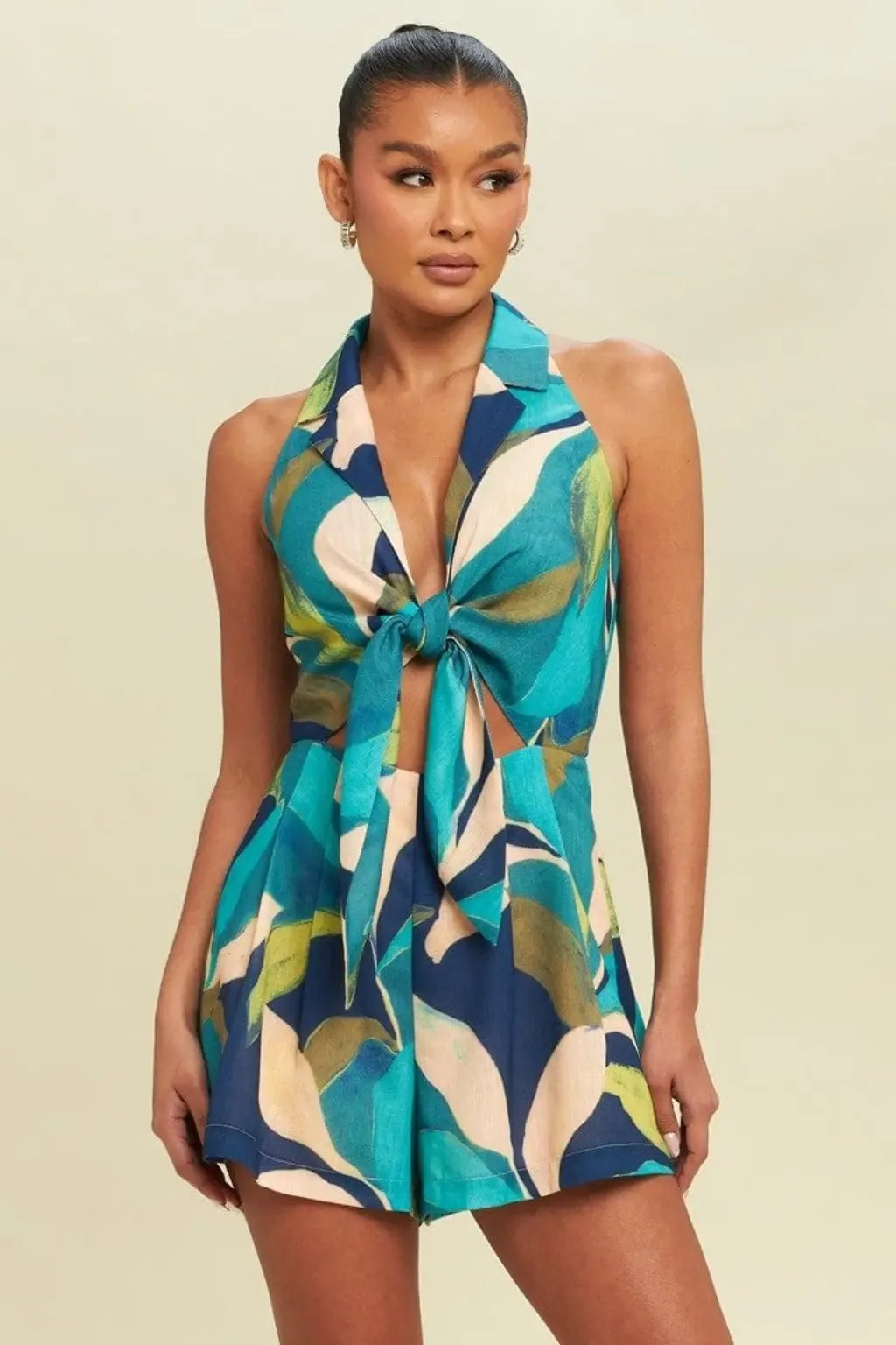 Blue strapless romper final view - Epicplacess