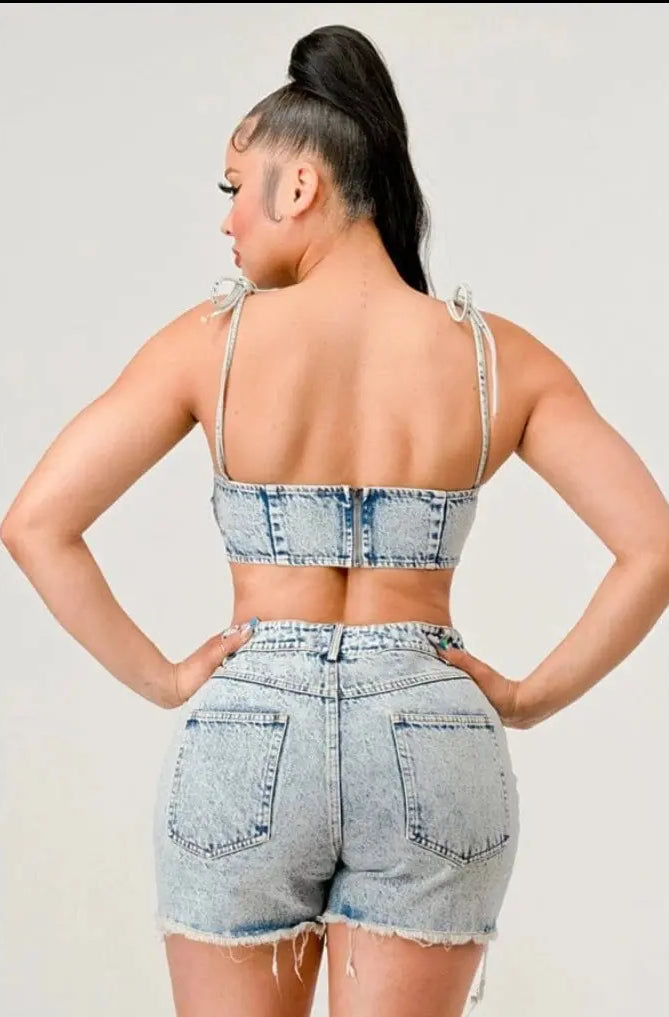 Distressed Urban Denim Short Set Sets Epicplacess