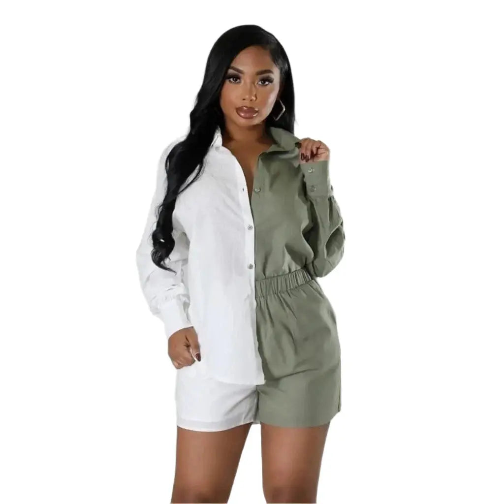 By The West Side Gauze Short Set - Green - Epicplacess
