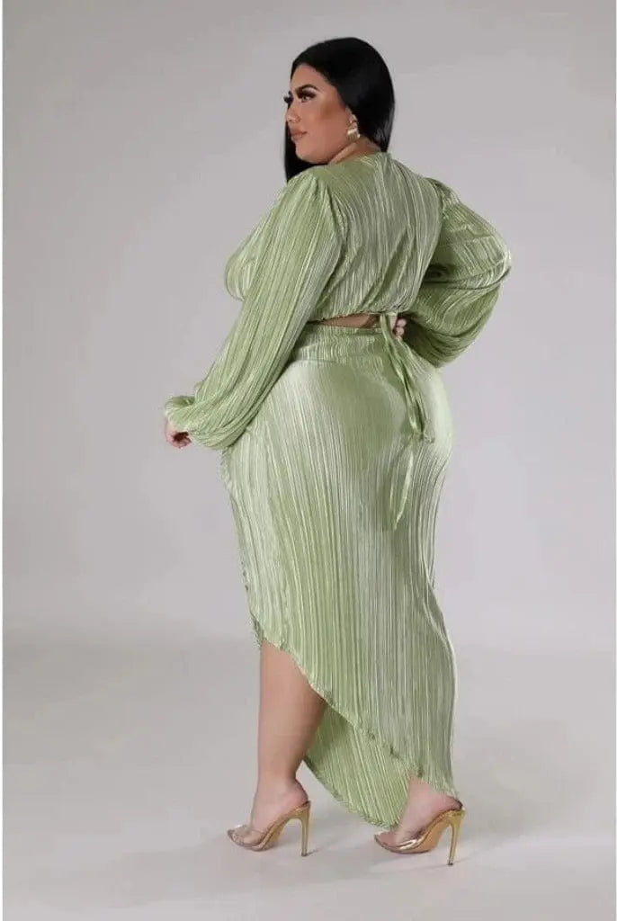 Yeah Night Out Bae Skirt Set-Green SKIRT Epicplacess
