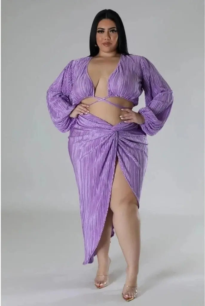 Yeah Night Out Bae Skirt Set-Green SKIRT Epicplacess 1X Lavender