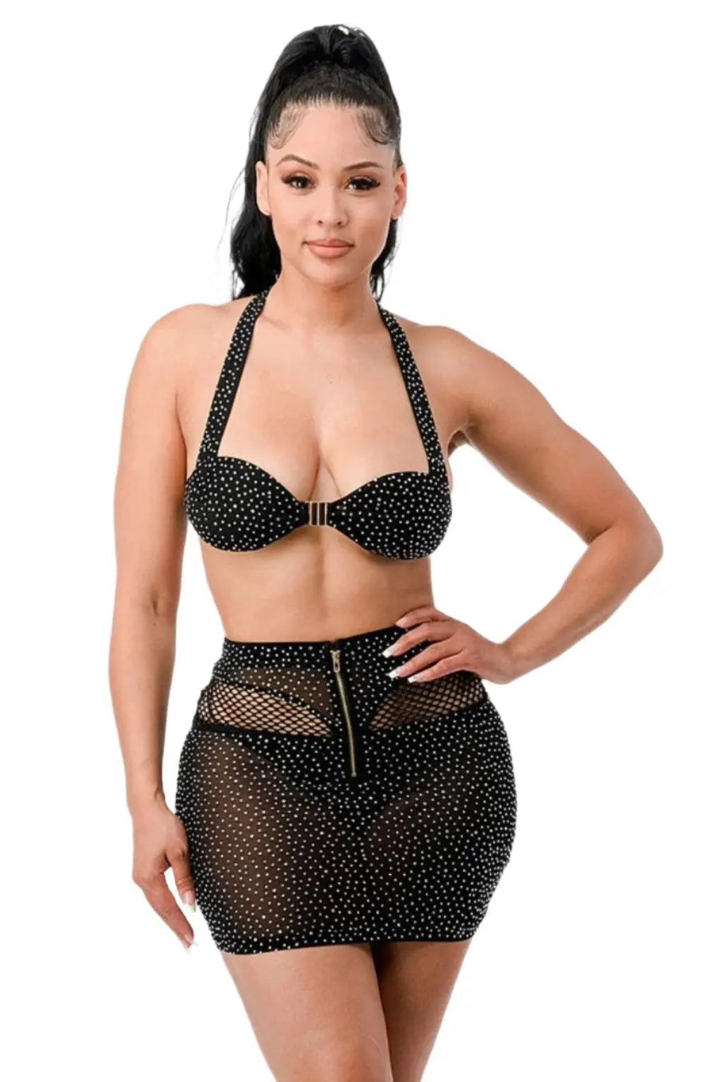 Falda Can't Resist Rhinestone-Skirt Set skirt Epicplacess