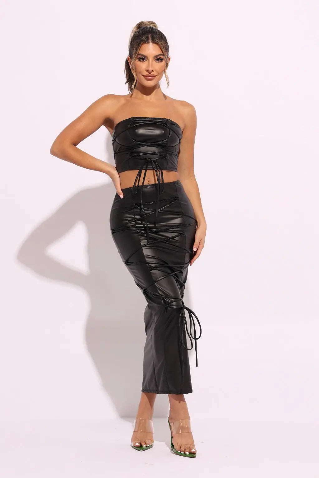 Lace Up Views Maxi Skirt Set - Epicplacess
