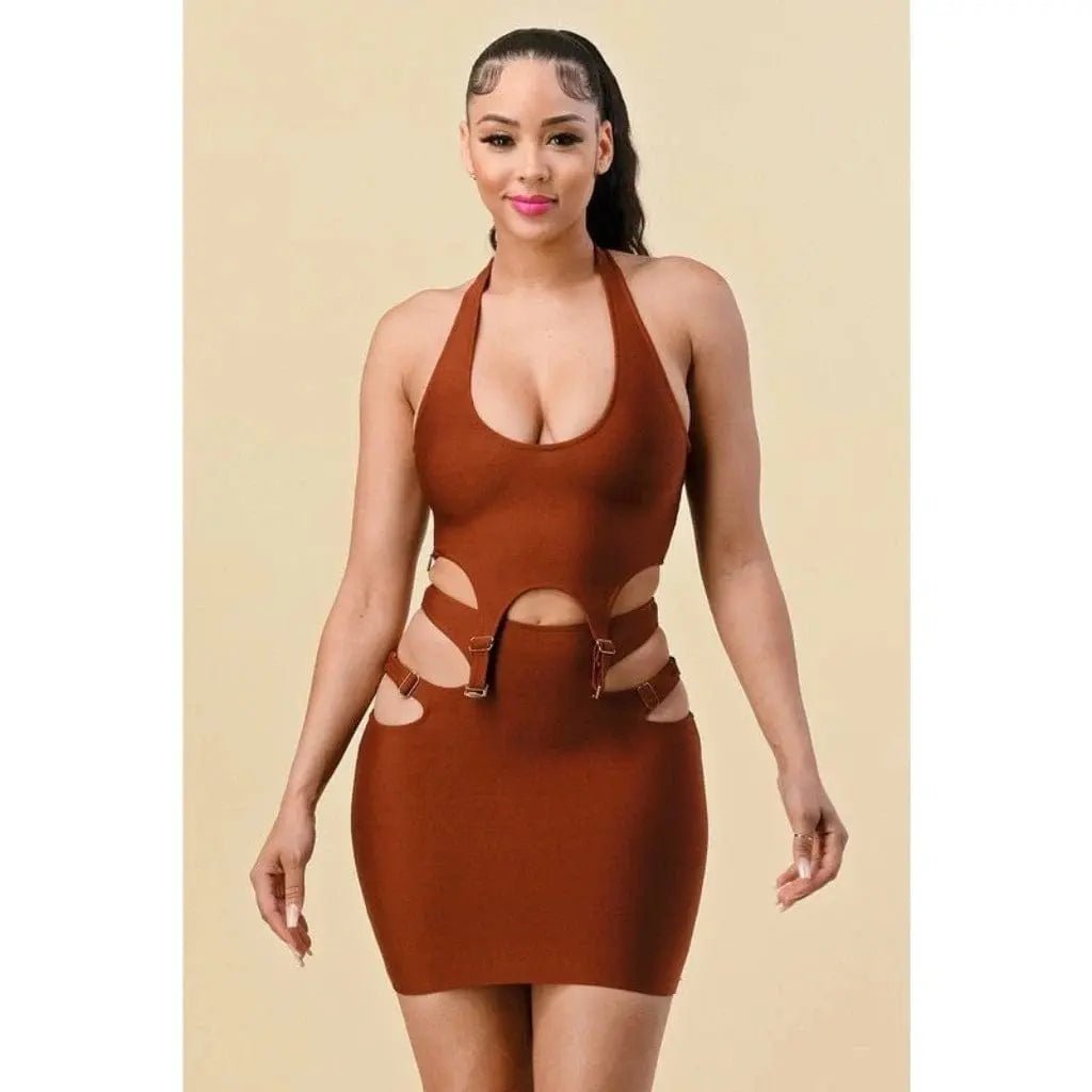 Missing Bae I'm Glowing Skirt Set - Brown - Epicplacess