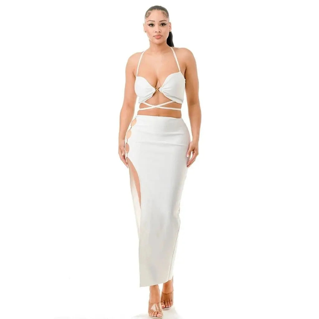 Catiana Feather Skirts Sets - White - Epicplacess