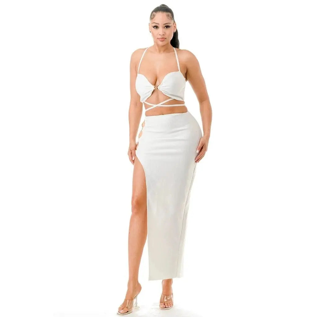 Catiana Feather Skirts Sets - White - Epicplacess