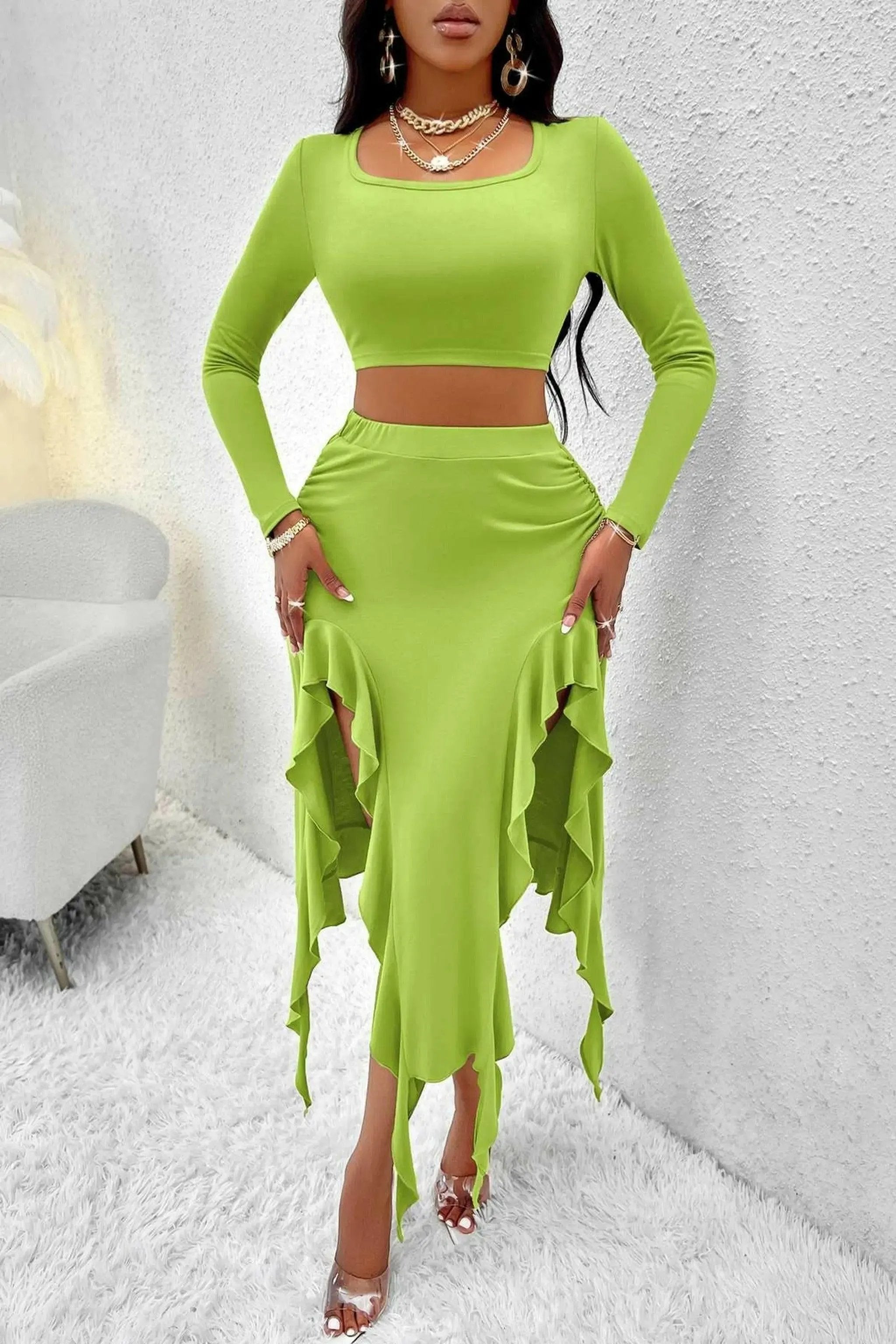 Lasting Memory skirt set outfit view - Epicplacess