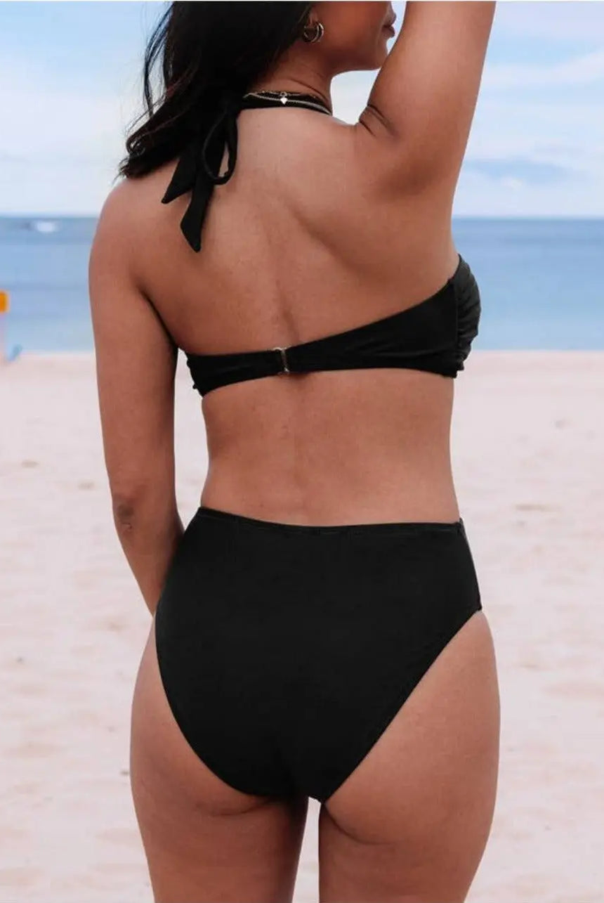 Halter Ruched Cut Out Swimsuit Swimsuit Epicplacess