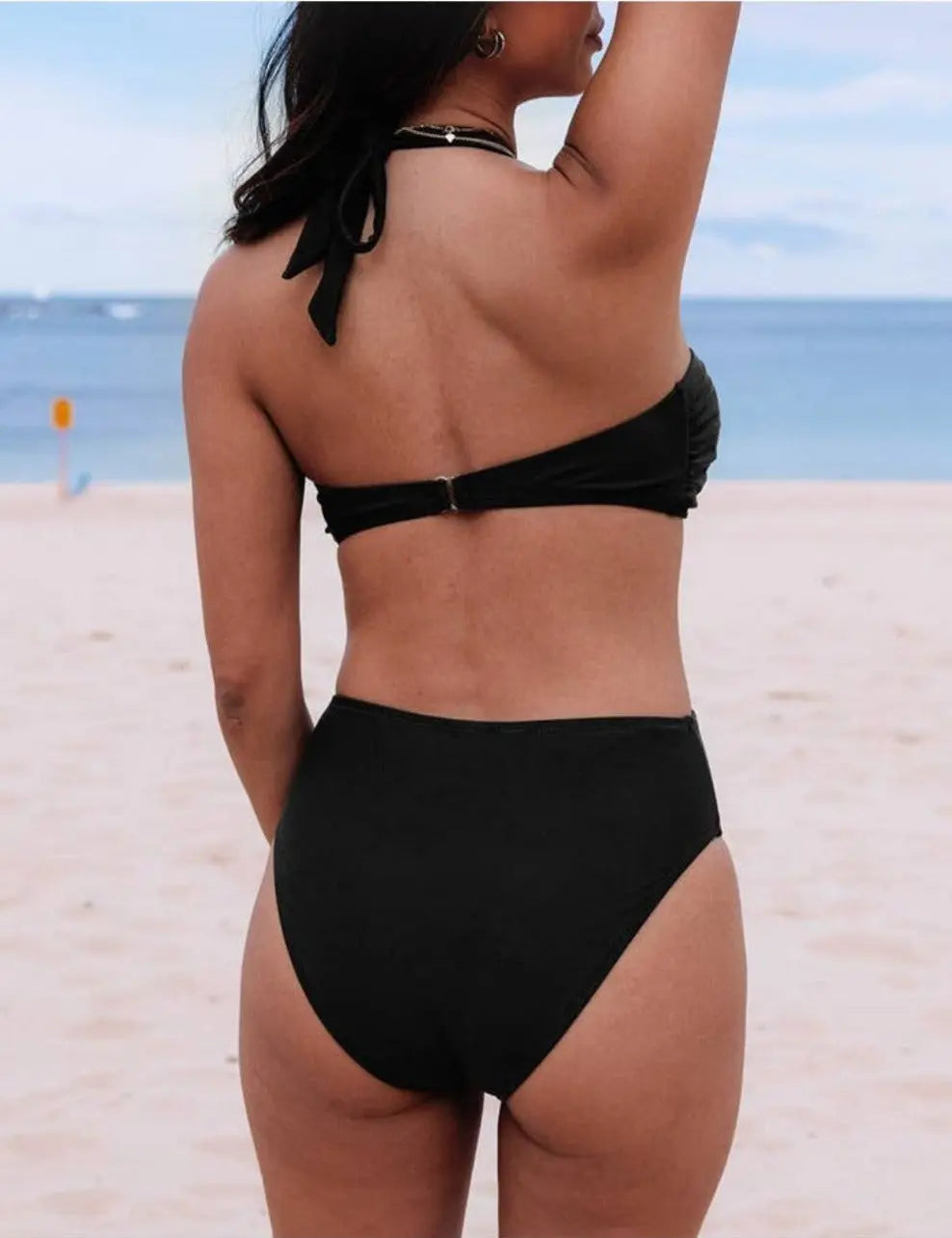 Halter Ruched Cut Out Swimsuit - Epicplacess