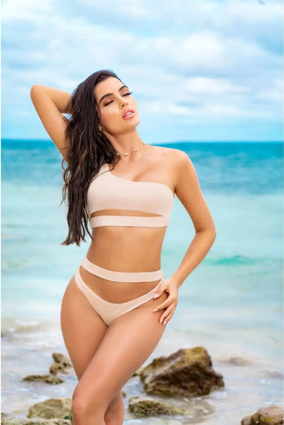 Shimmery In Greece Swimsuit - Ivory SWIMSUITS Epicplacess S Ivory
