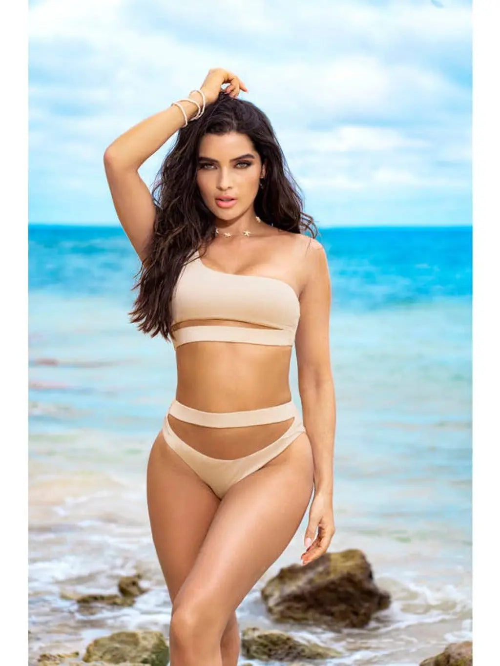 Shimmery In Greece Swimsuit - Ivory - Epicplacess