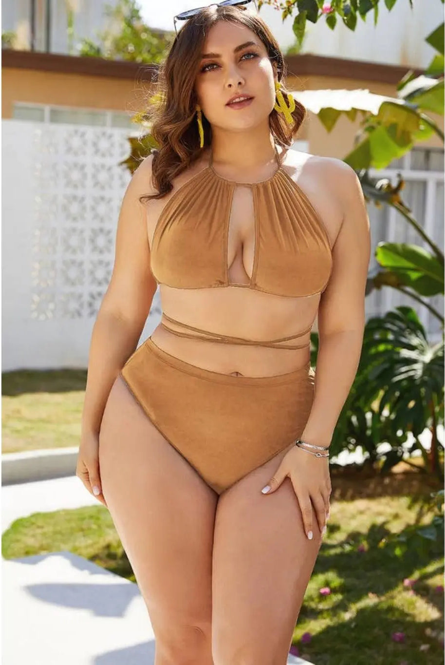 All Tied UP Two Piece Bikini Set Swimwear Epicplacess 5X Black