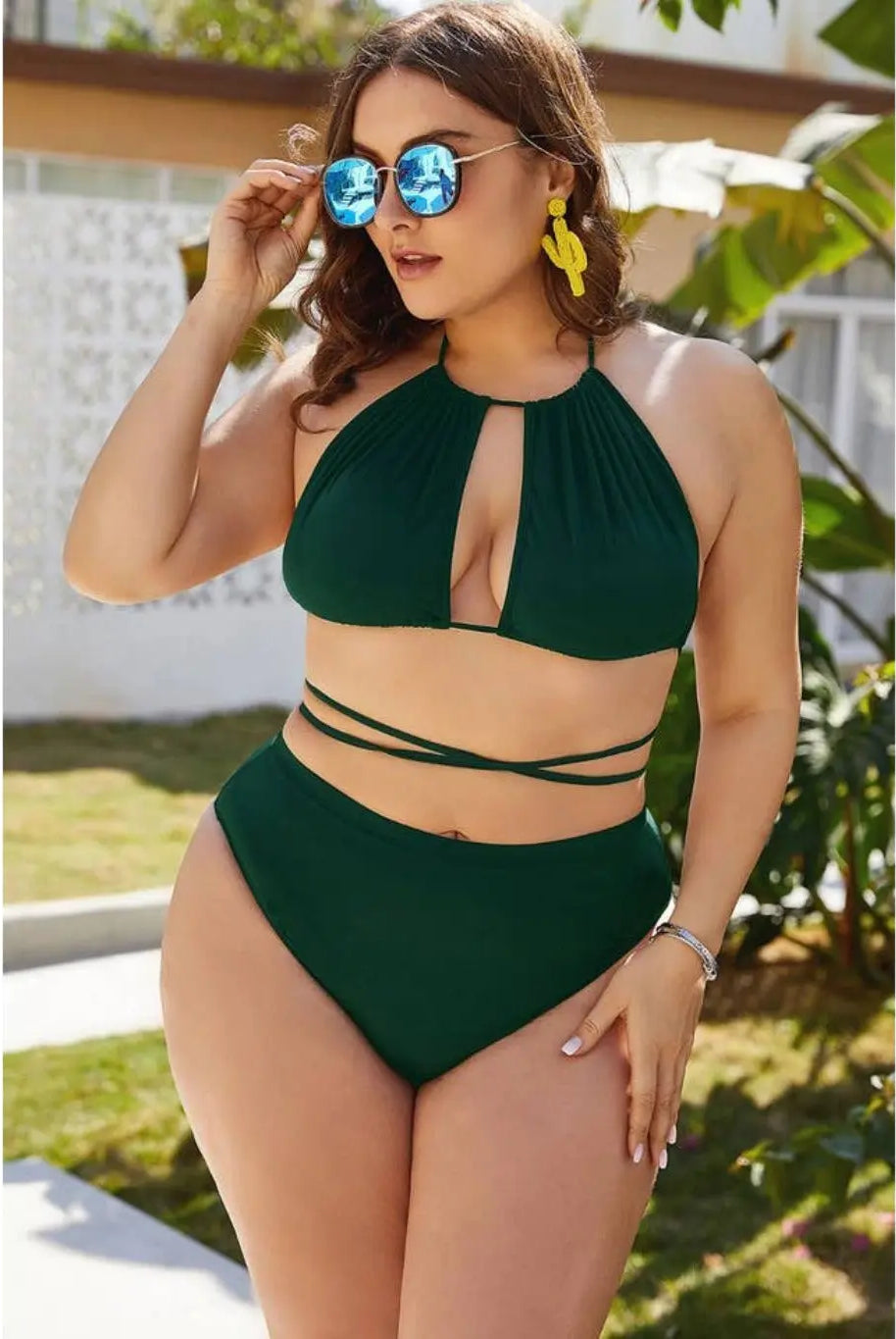 All Tied UP Two Piece Bikini Set Swimwear Epicplacess 4X Black