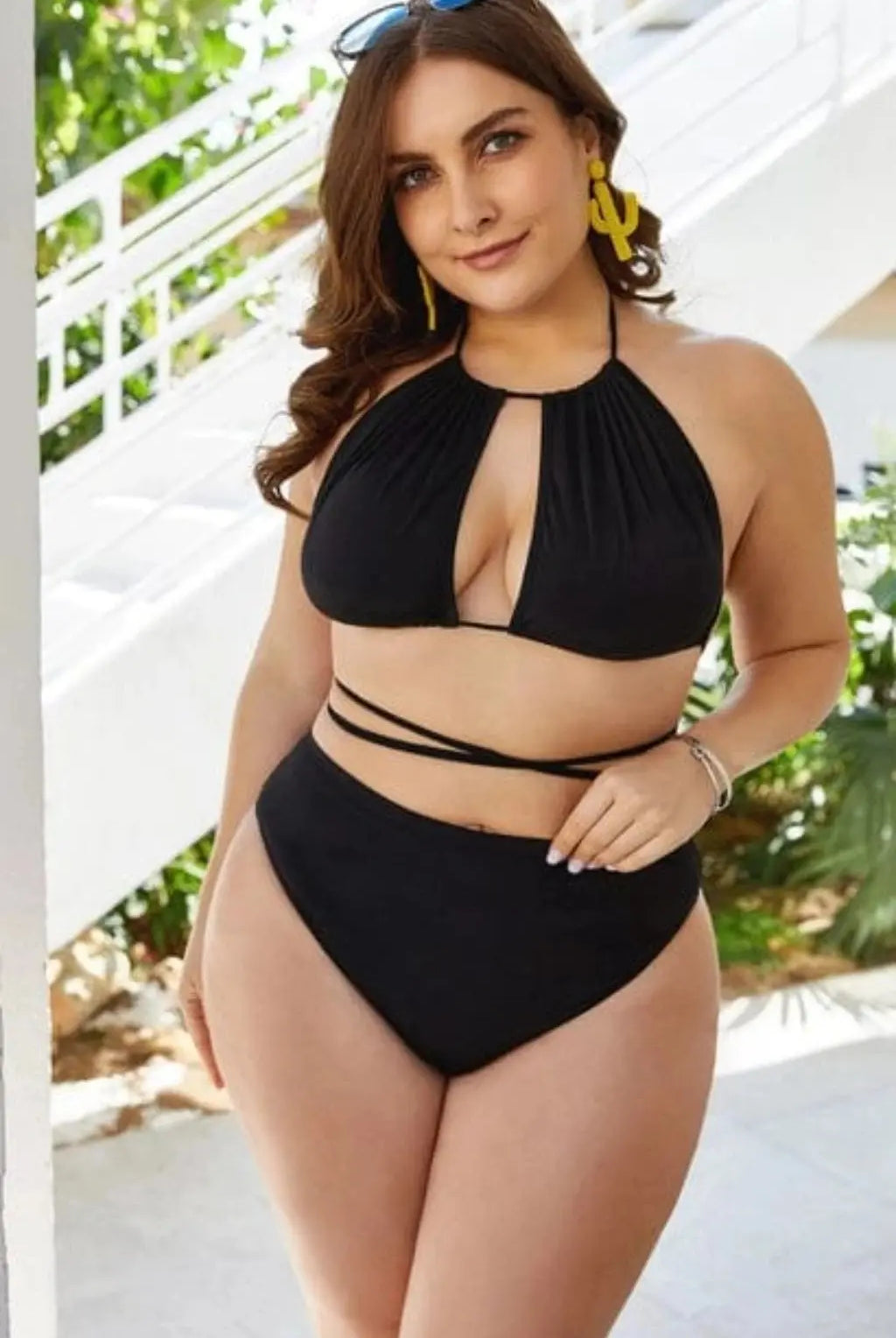 All Tied UP Two Piece Bikini Set Swimwear Epicplacess 3X Black