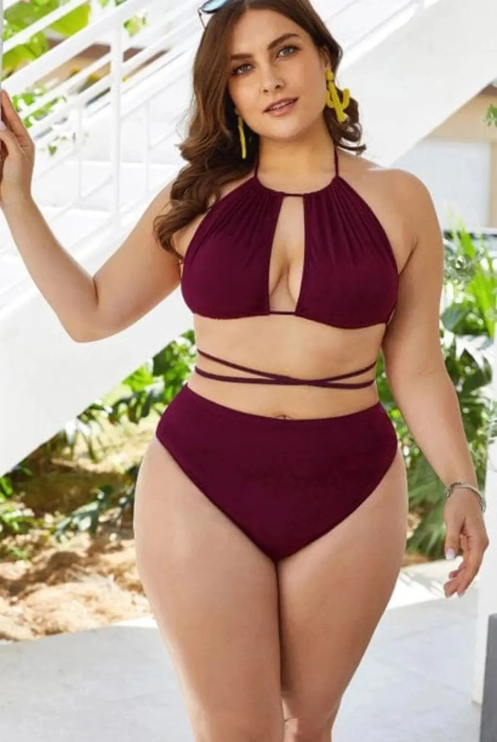 All Tied UP Two Piece Bikini Set Swimwear Epicplacess 2X Black