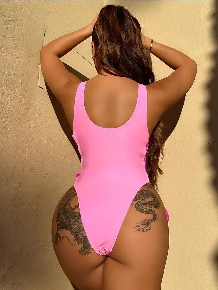 Lace-up swimsuit front view - Epicplacess