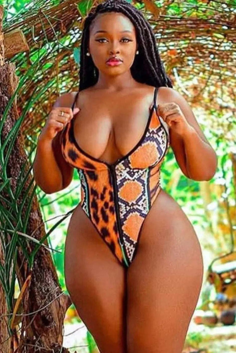 Wildlife Two Piece Swimsuit Swimwear Epicplacess S Orange Print