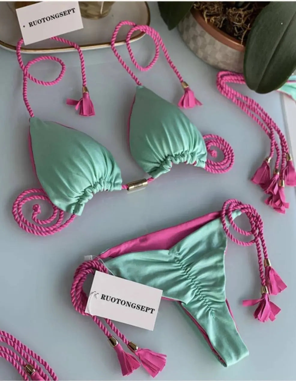 Rope Ties 2 Piece Bikini Swimsuit - Epicplacess