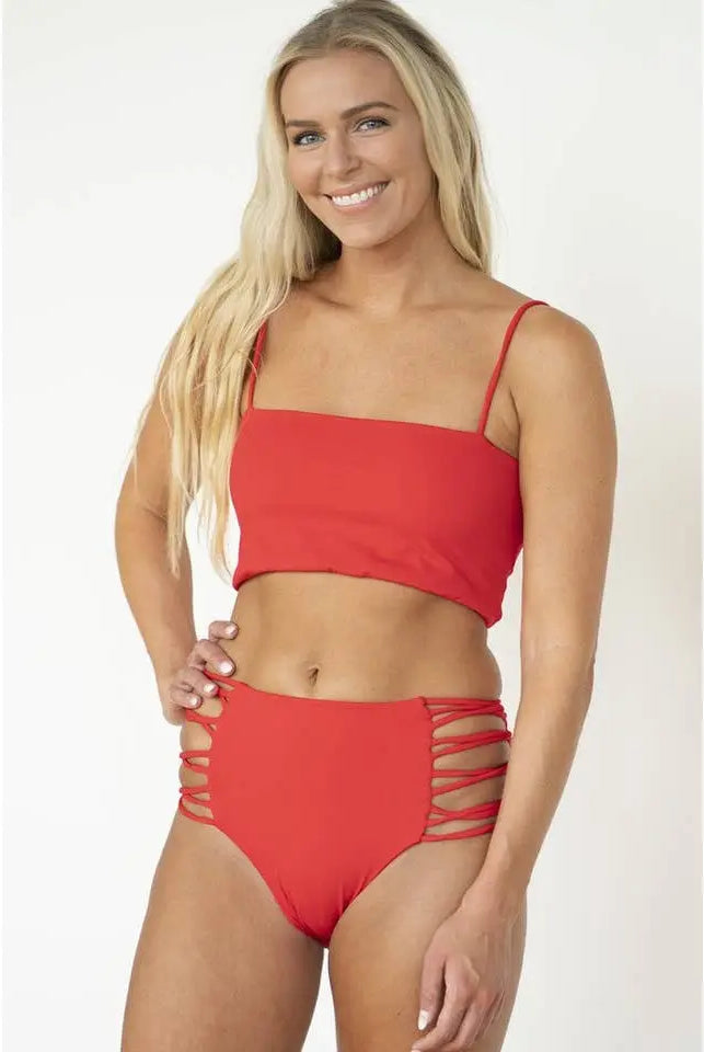Scarlet Spaghetti-Strap Bandeau Bikini Top Swimwear Epicplacess