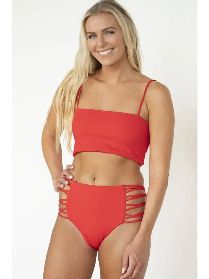 Scarlet Spaghetti-Strap Bandeau Bikini Top - Epicplacess
