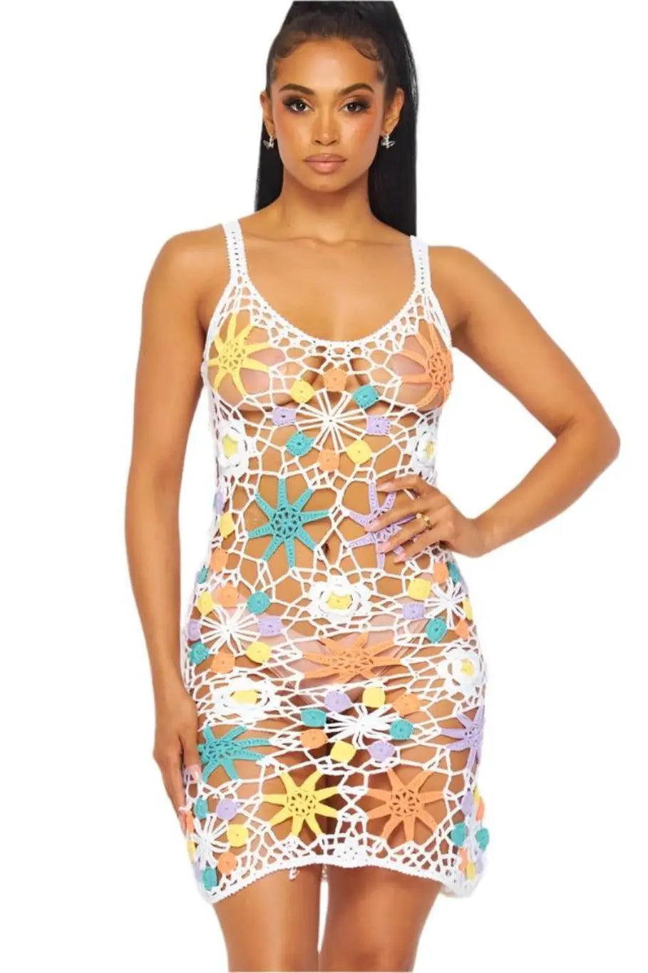 Starfish Crochet Cover Up Dress Swimwear Epicplacess