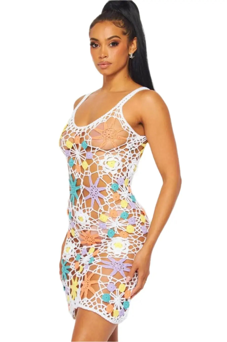 Starfish Crochet Cover Up Dress Swimwear Epicplacess S White
