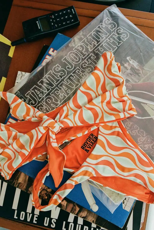 Demi Bottoms - Retro Recycled Bikini Bottoms Swimwear Epicplacess