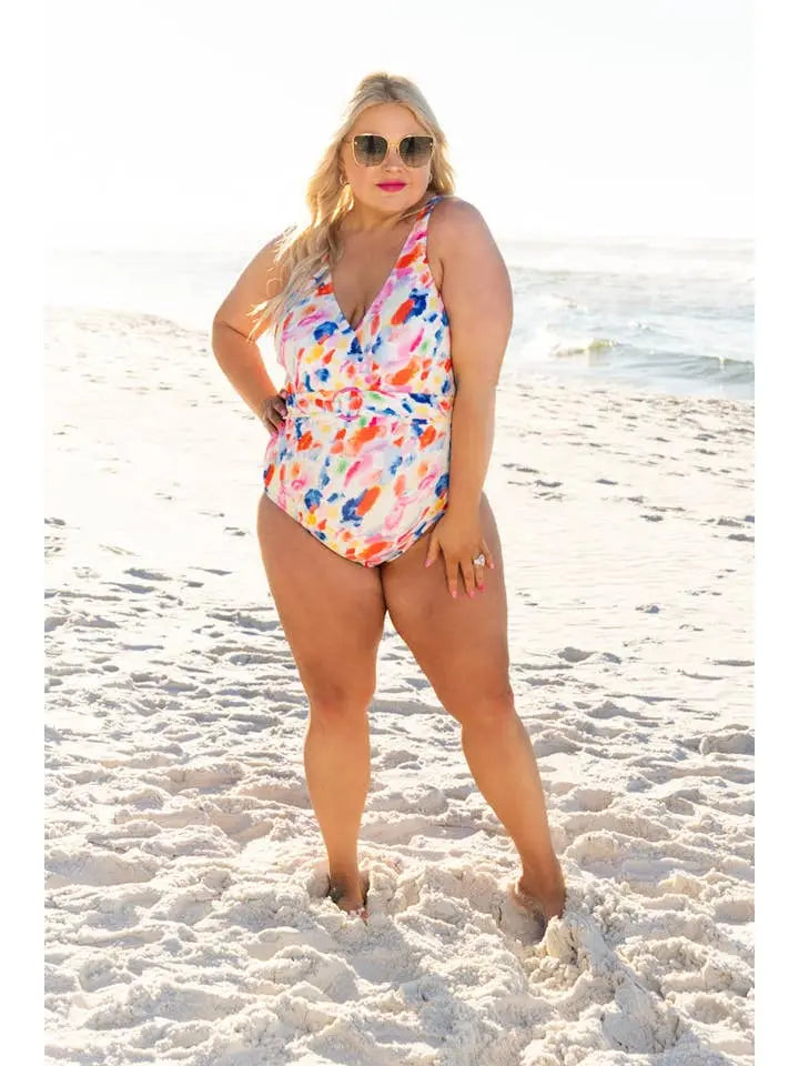 Abstract Multicolor One-Piece Swimwear Swimwear Epicplacess M Multi