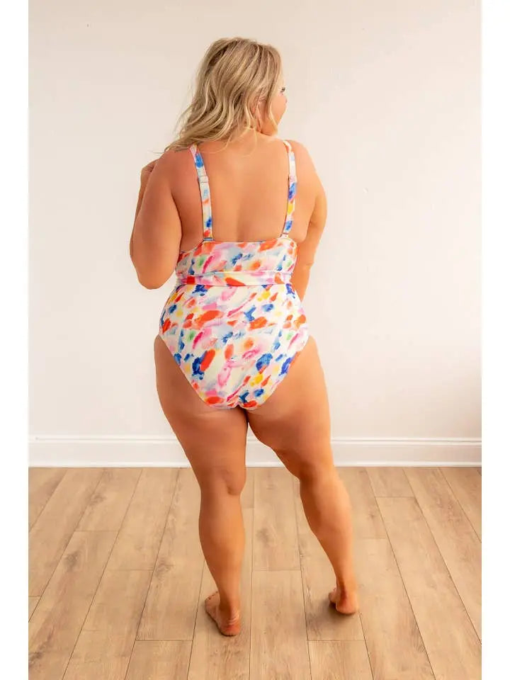 Abstract Multicolor One-Piece Swimwear Swimwear Epicplacess XS Multi