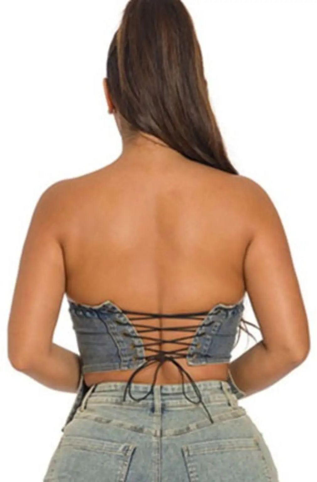 Bae Shape White Woven Corset Crop Top - Epicplacess