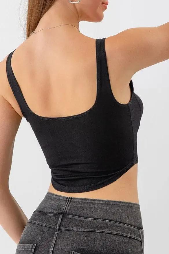Denim crop top back view - Epicplacess